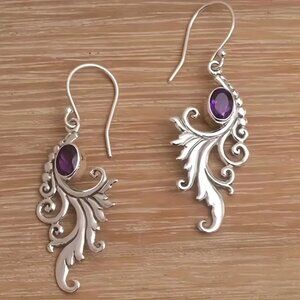 Sterling Silver Amethyst Vintage Earrings